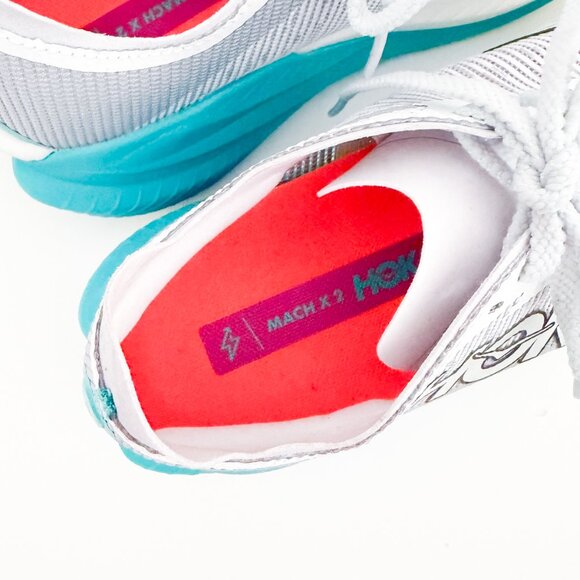 HOKA Women's Mach X 2 frost / electric aqua - Picture 9 of 11
